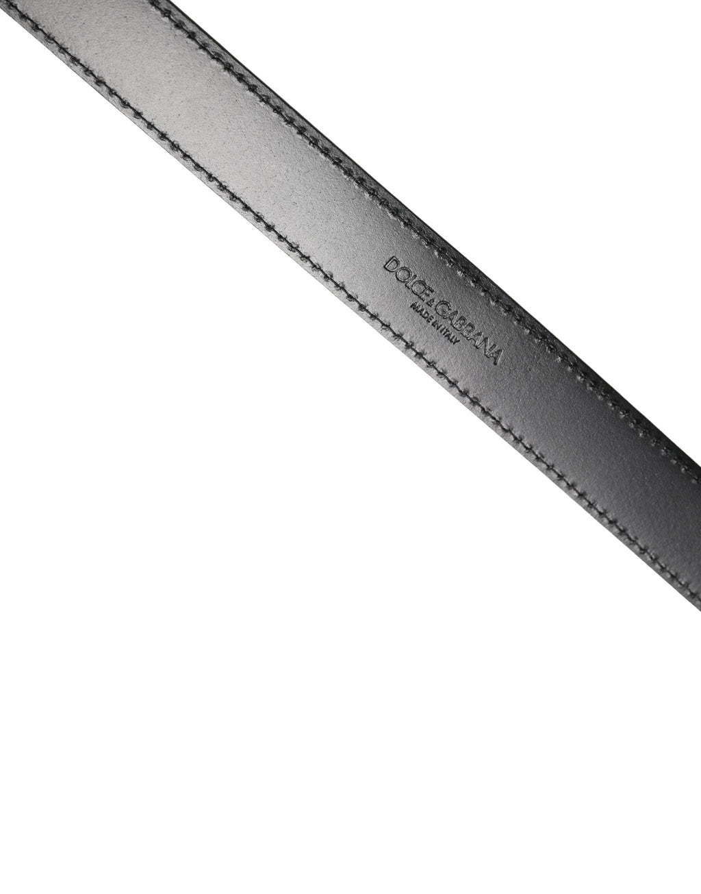 Men Black Marble Leather DG Logo Buckle Belt