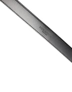 Men Black Marble Leather DG Logo Buckle Belt