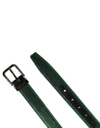 Men Green Lurex Polyester Metal Buckle Belt
