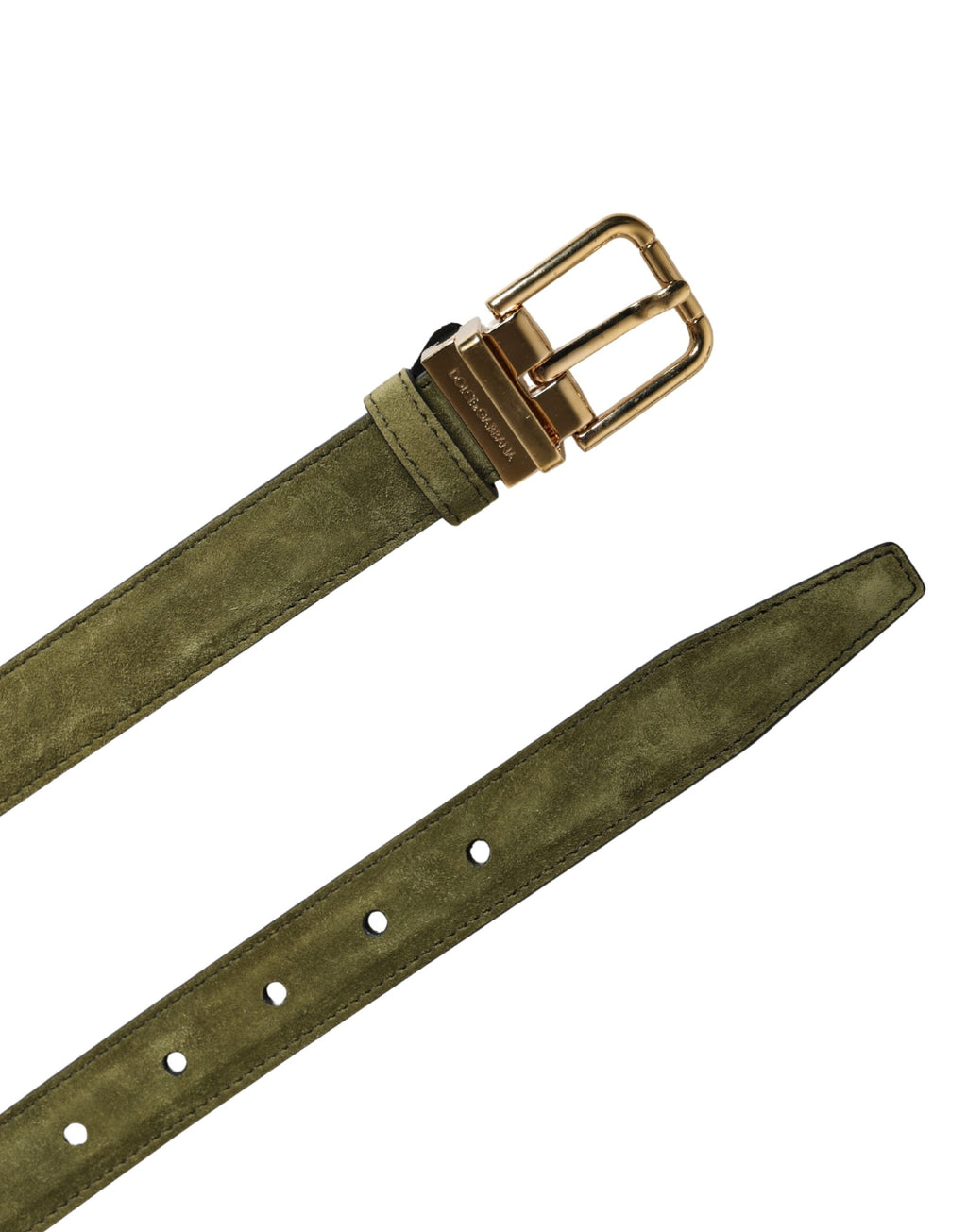 Men Green Velvet Leather Metal Buckle Belt