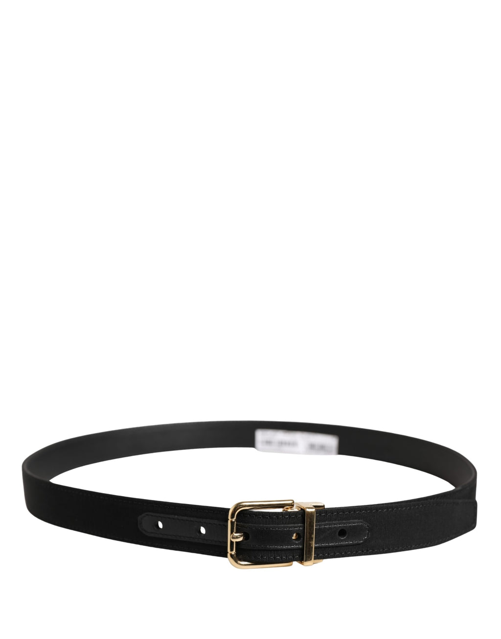 Black Viscose Leather Gold Metal Buckle Belt
