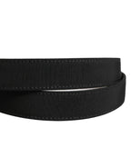Black Viscose Leather Gold Metal Buckle Belt