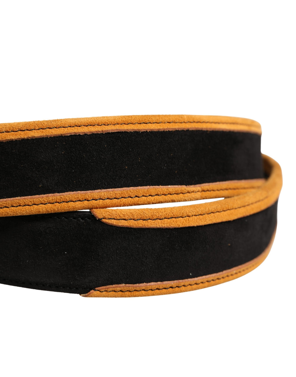 Men Black Orange Polyester Metal Buckle Belt