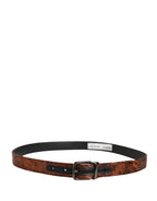 Men Brown Classic Polyester Metal Buckle Belt