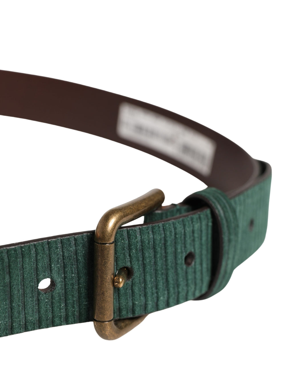 Men Green Velvet Leather Metal Buckle Belt