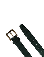 Men Green Velvet Leather Metal Buckle Belt