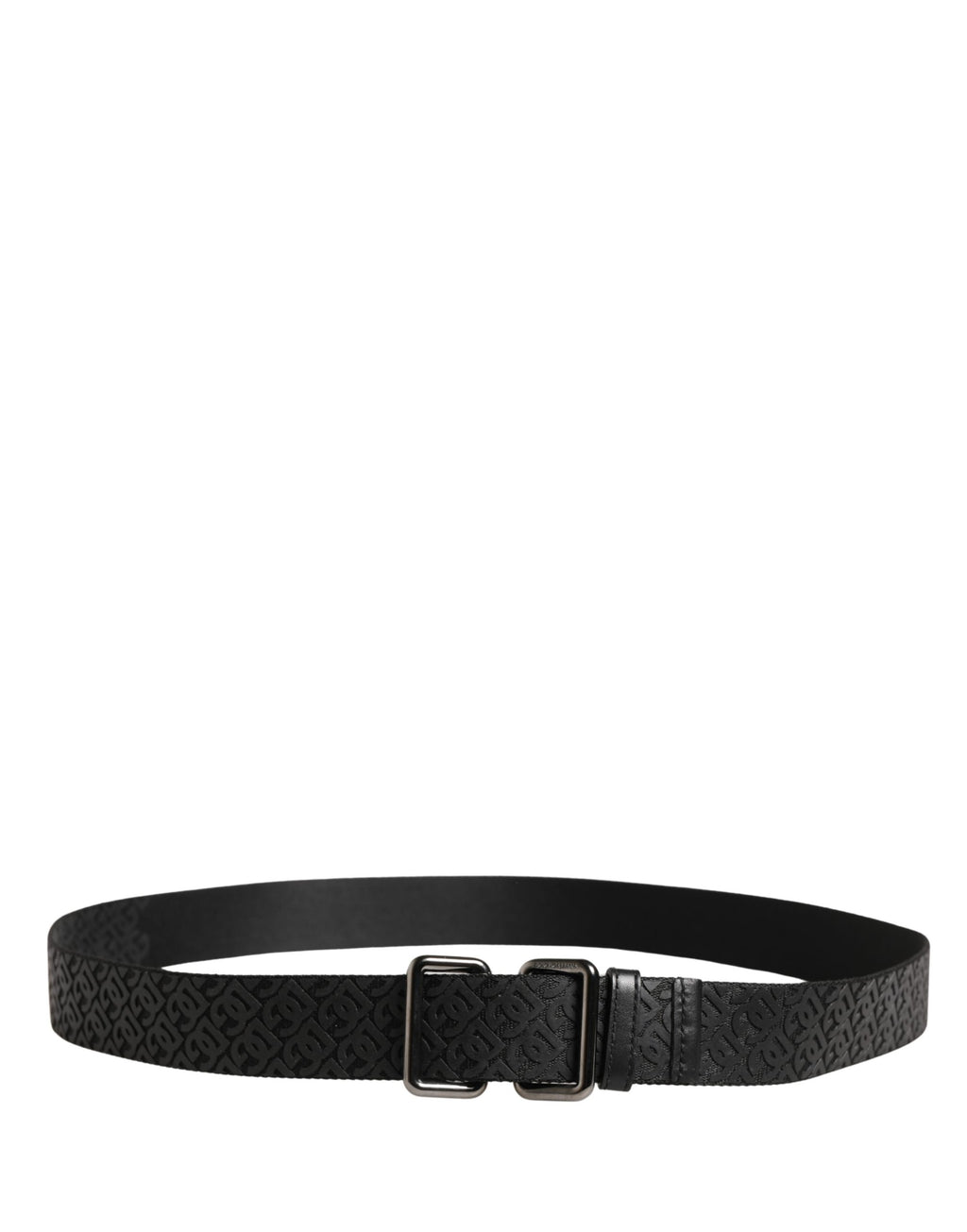 Men Black DG Logo Polyester Metal Buckle Belt