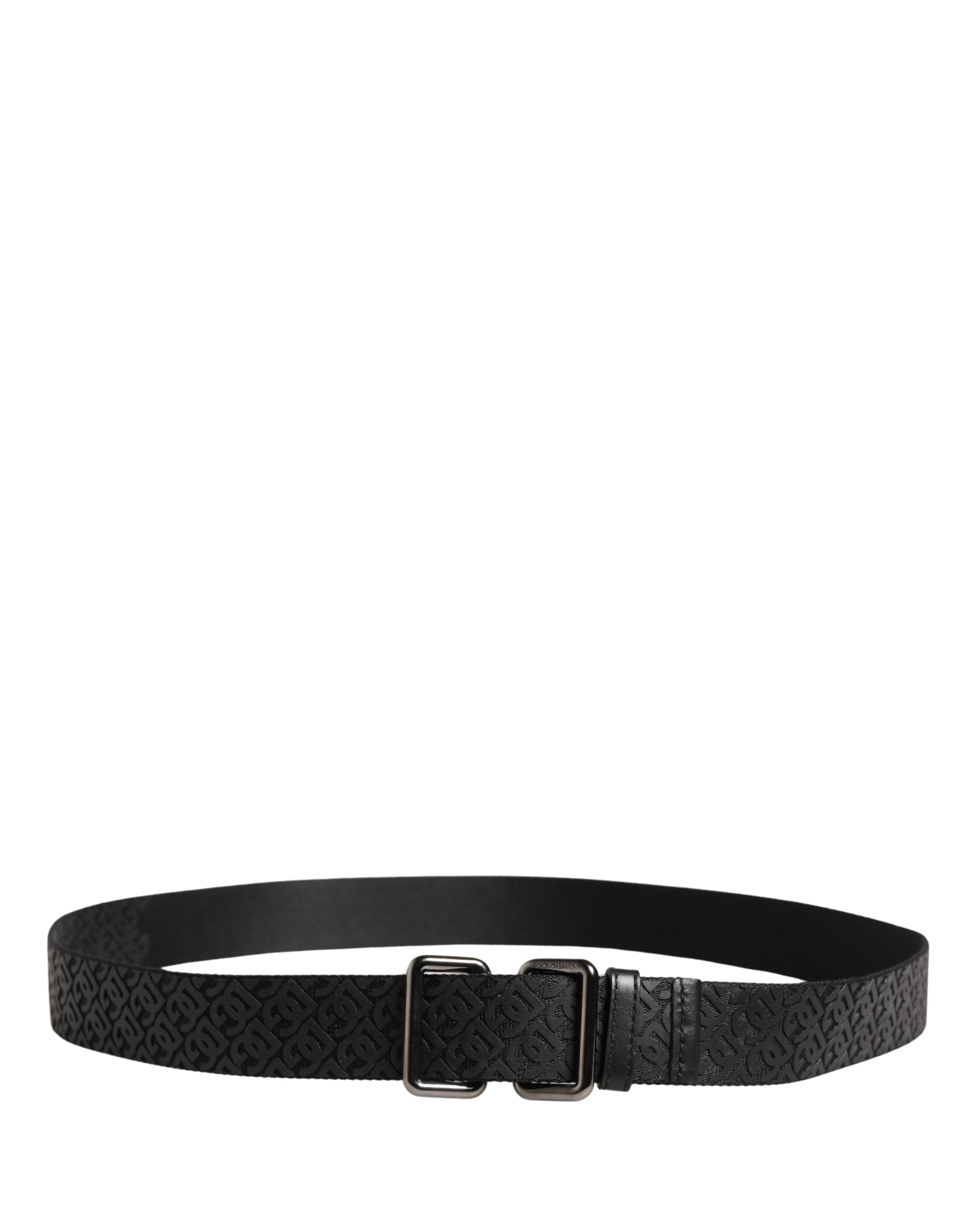 Men Black DG Logo Polyester Metal Buckle Belt