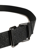 Men Black DG Logo Polyester Metal Buckle Belt