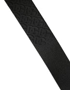 Men Black DG Logo Polyester Metal Buckle Belt