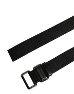 Men Black DG Logo Polyester Metal Buckle Belt