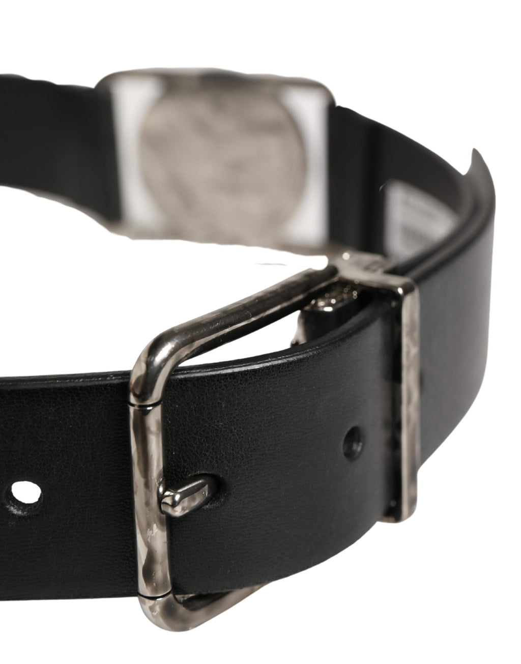 Men Black Classic Leather Metal Buckle Belt