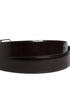 Men Black Classic Leather Metal Buckle Belt