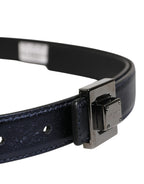 Men Black Classic Leather Square Buckle Belt