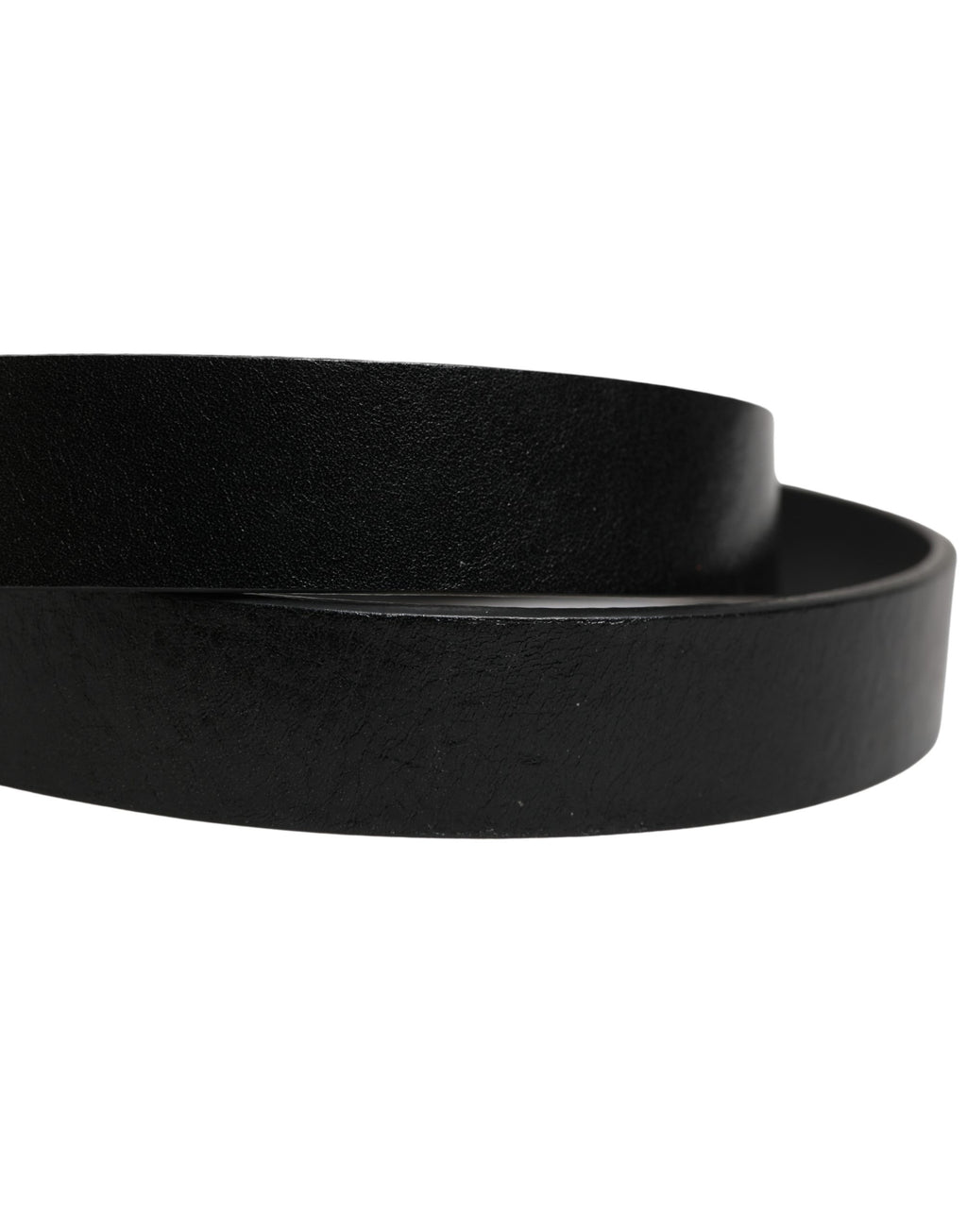 Men Black Classic Leather Logo Buckle Belt
