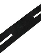 Black Double Strap Leather Silver Buckle Belt