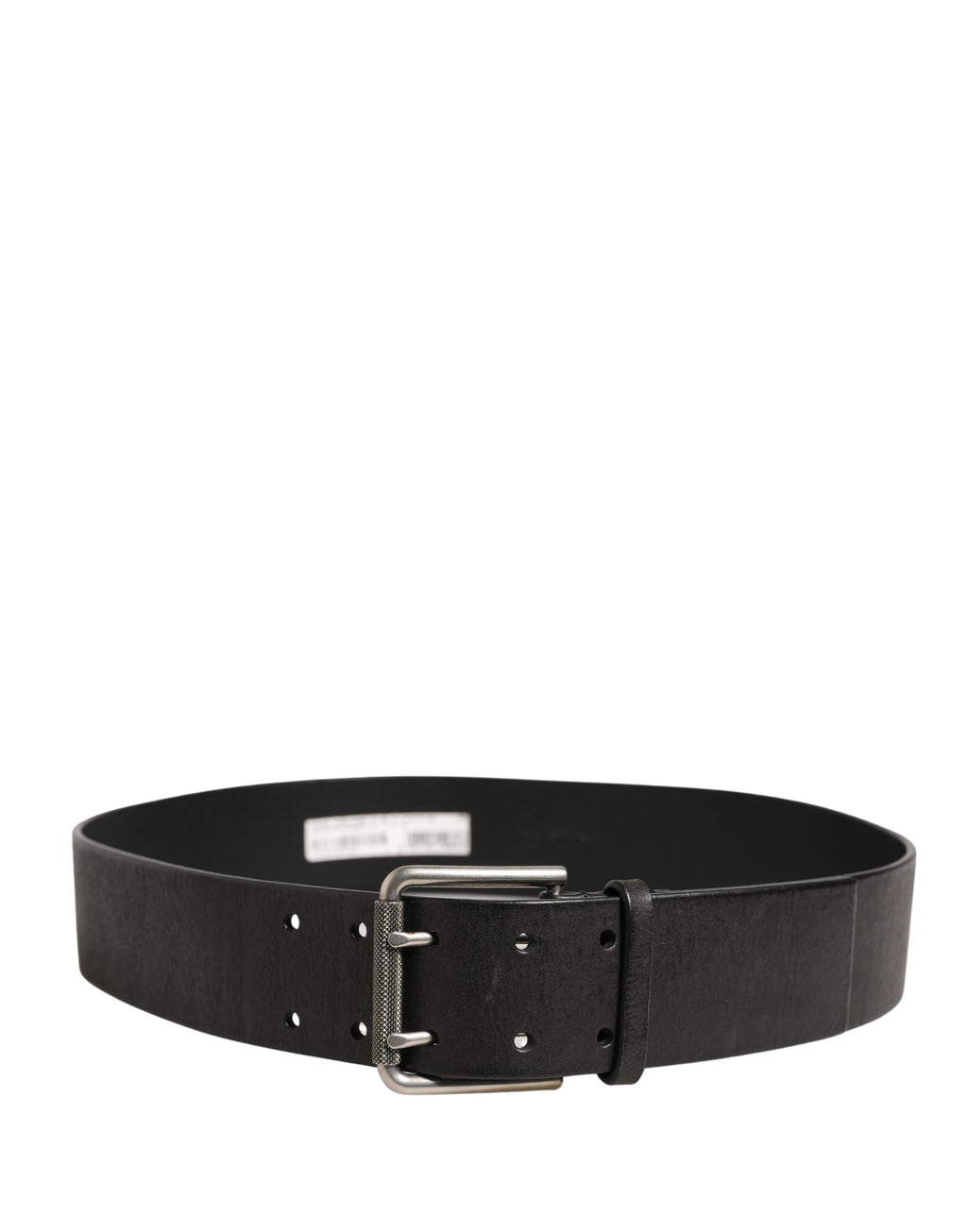 Men Black Classic Leather Metal Buckle Belt