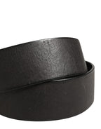 Men Black Classic Leather Metal Buckle Belt