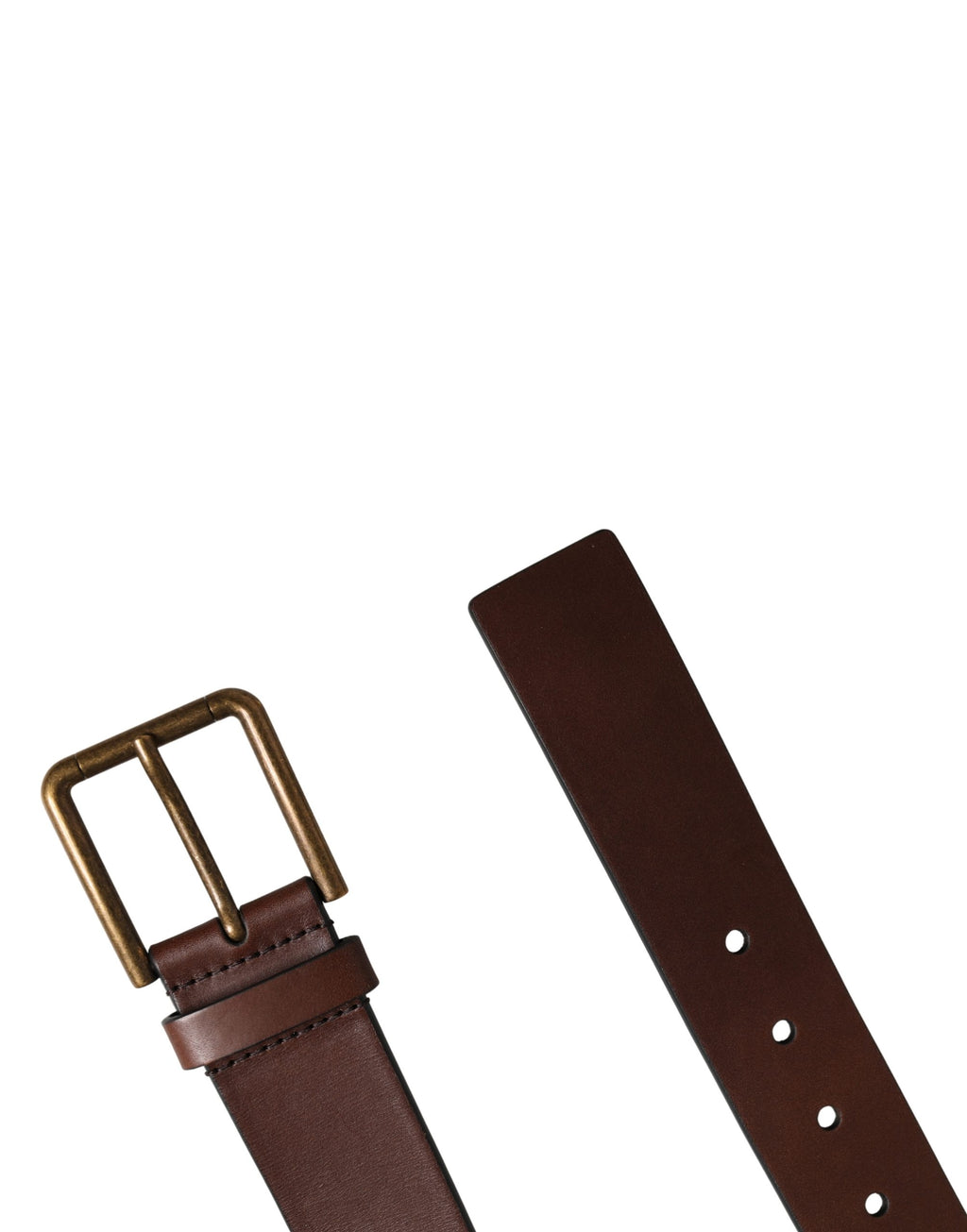 Men Brown Classic Leather Metal Buckle Belt