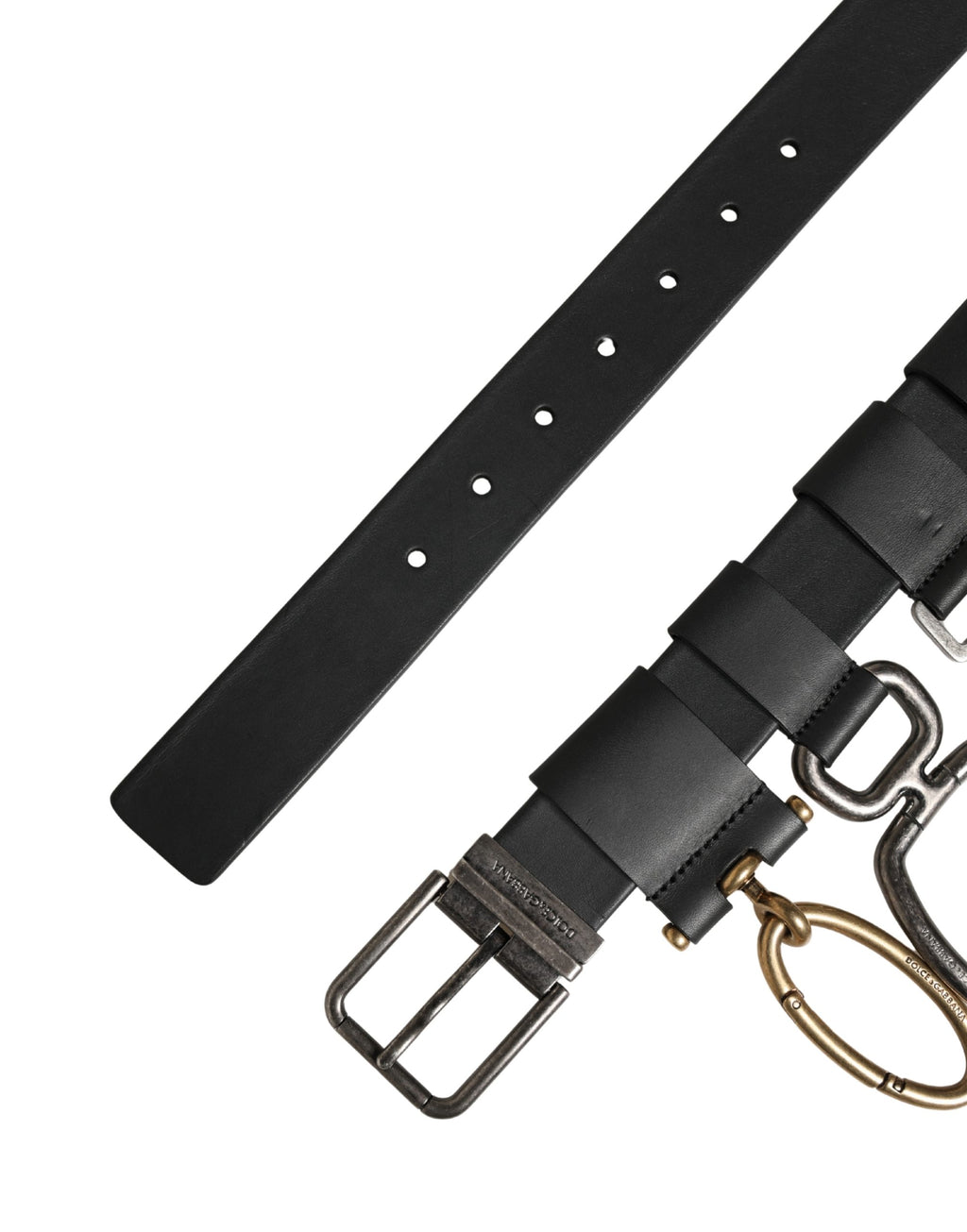 Men Black Classic Leather Metal Buckle Belt