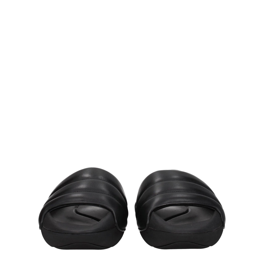 Black Leather Slippers