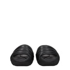 Black Leather Slippers