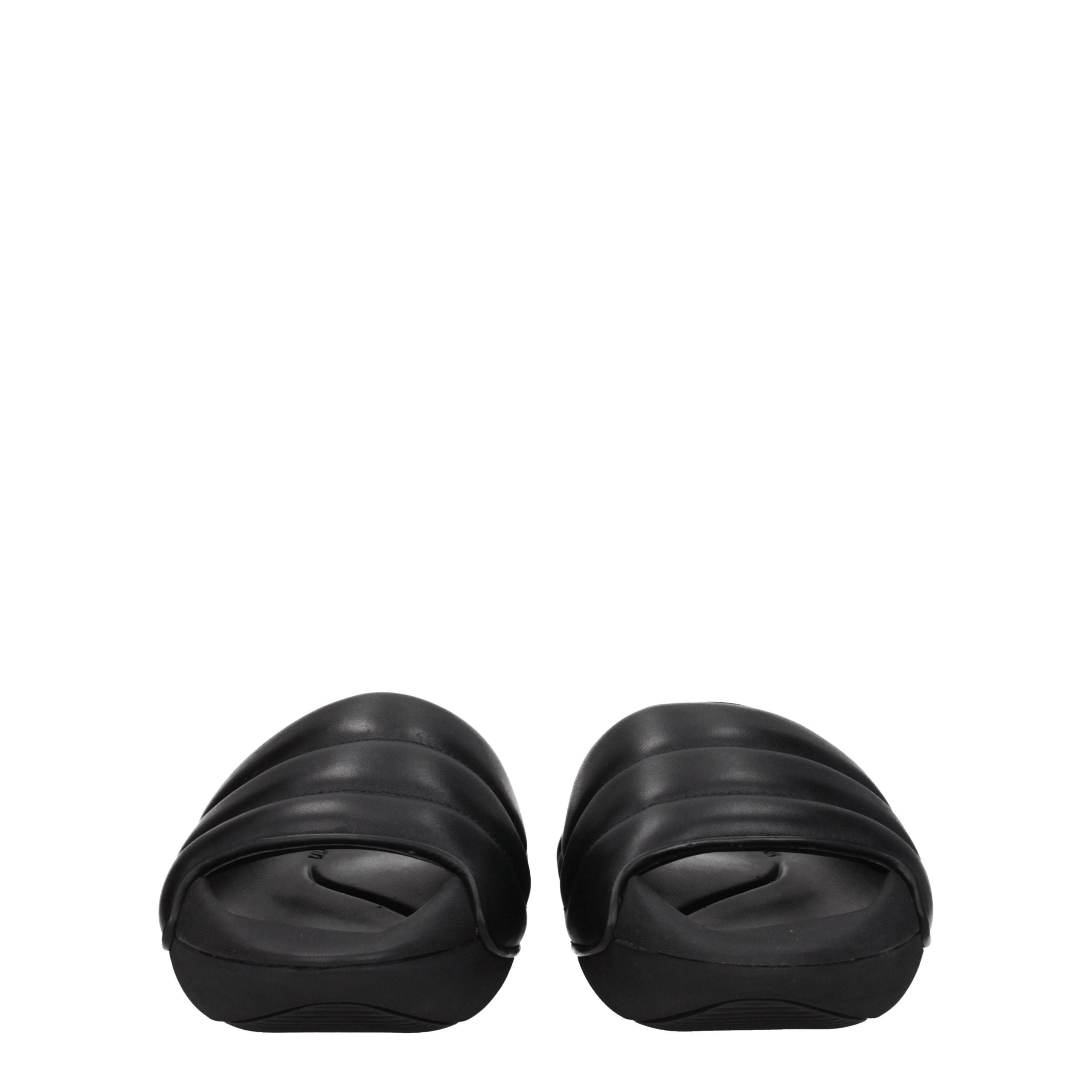 Black Leather Slippers