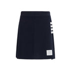 Blue Cotton Mini Skirt