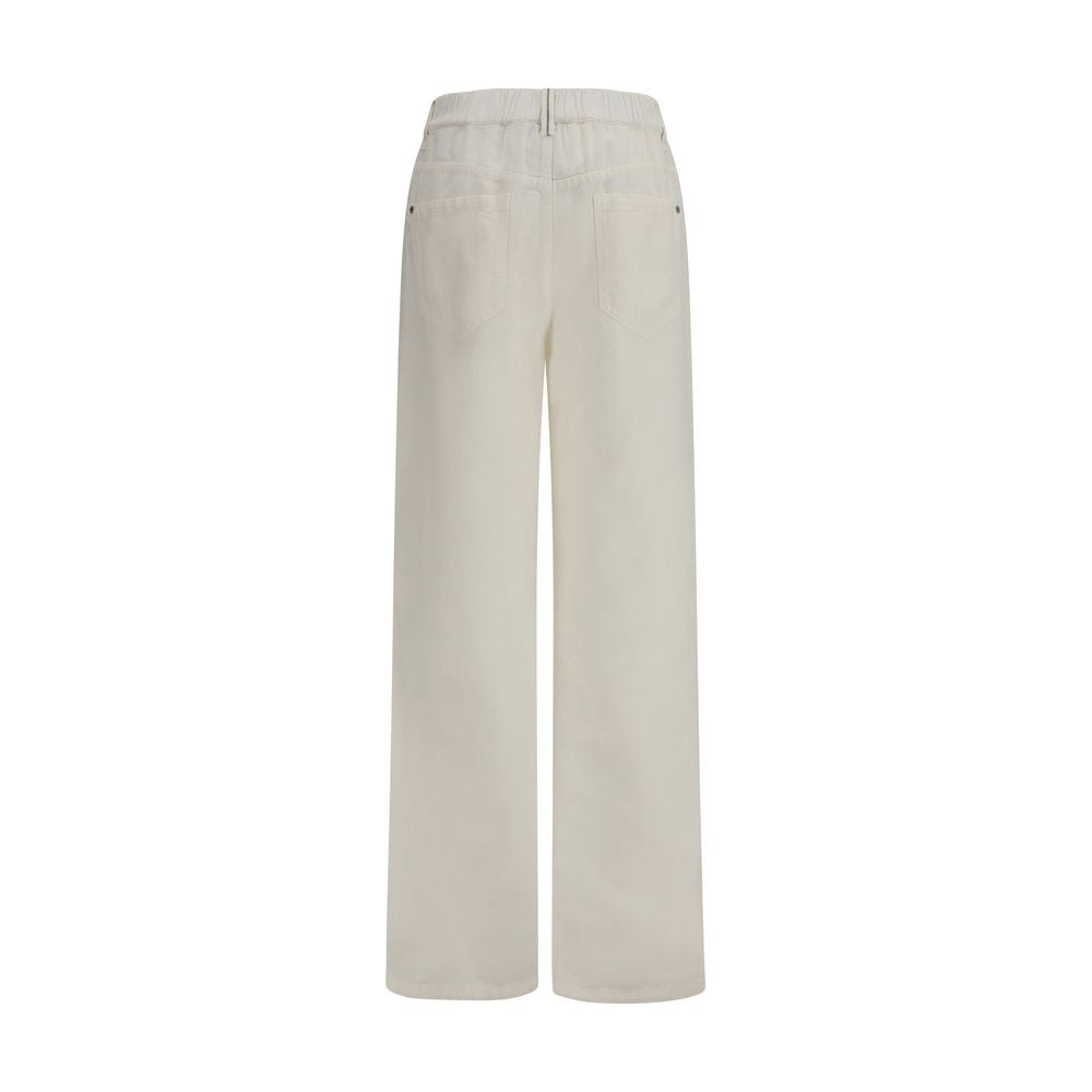 White Cotton Relaxed Fit Jeans