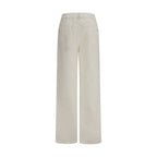White Cotton Relaxed Fit Jeans