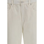 White Cotton Relaxed Fit Jeans