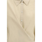 Beige Silk Dress Shirt