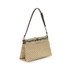 Beige Viscose Shoulder Bag