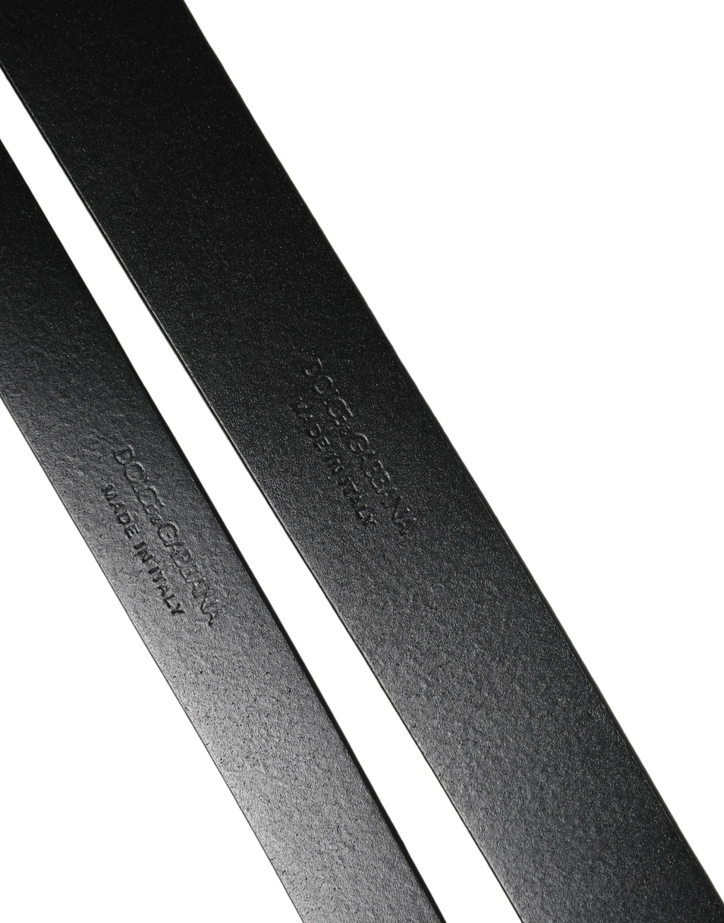 Black Double Strap Leather Silver Buckle Belt