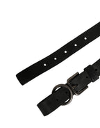 Men Black Calfskin Leather Metal Buckle Belt