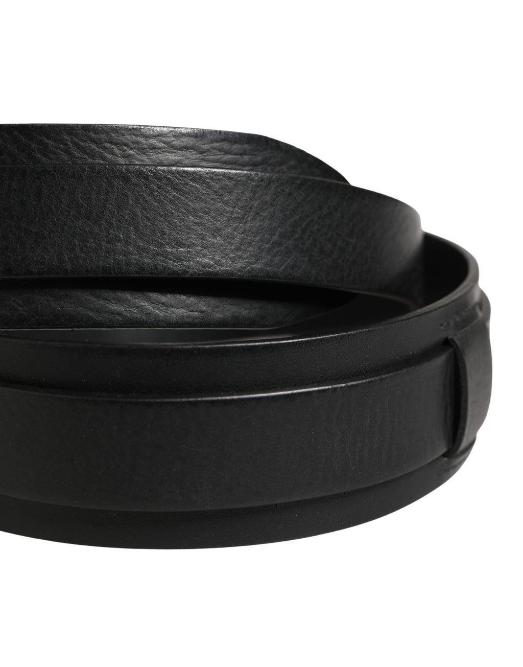 Men Black Classic Leather Metal Buckle Belt