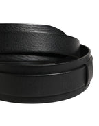 Men Black Classic Leather Metal Buckle Belt