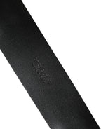 Men Black Classic Leather Metal Buckle Belt