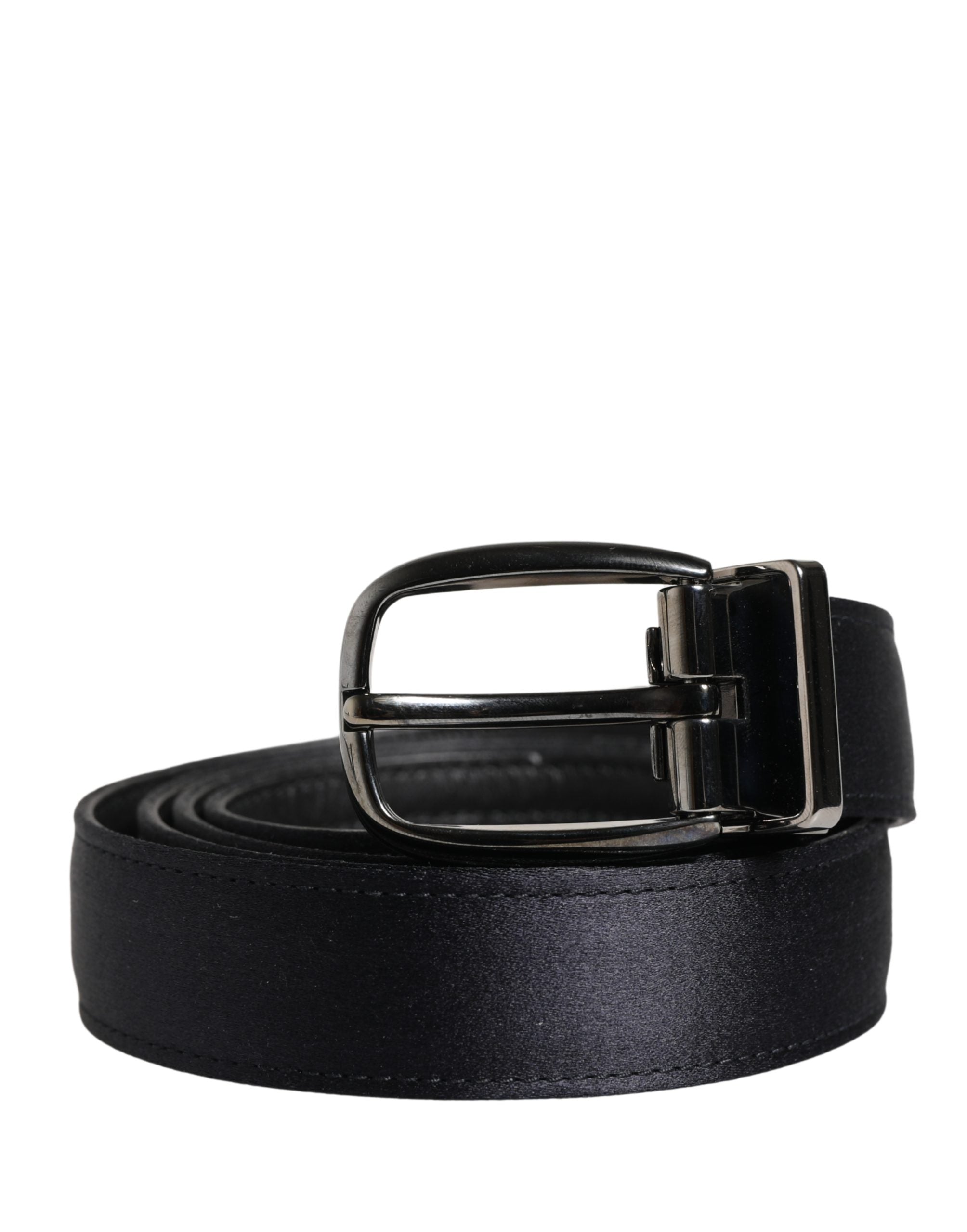 Men Black Classic Viscose Metal Buckle Belt