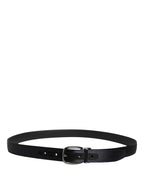 Men Black Classic Viscose Metal Buckle Belt