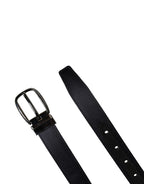 Men Black Classic Viscose Metal Buckle Belt