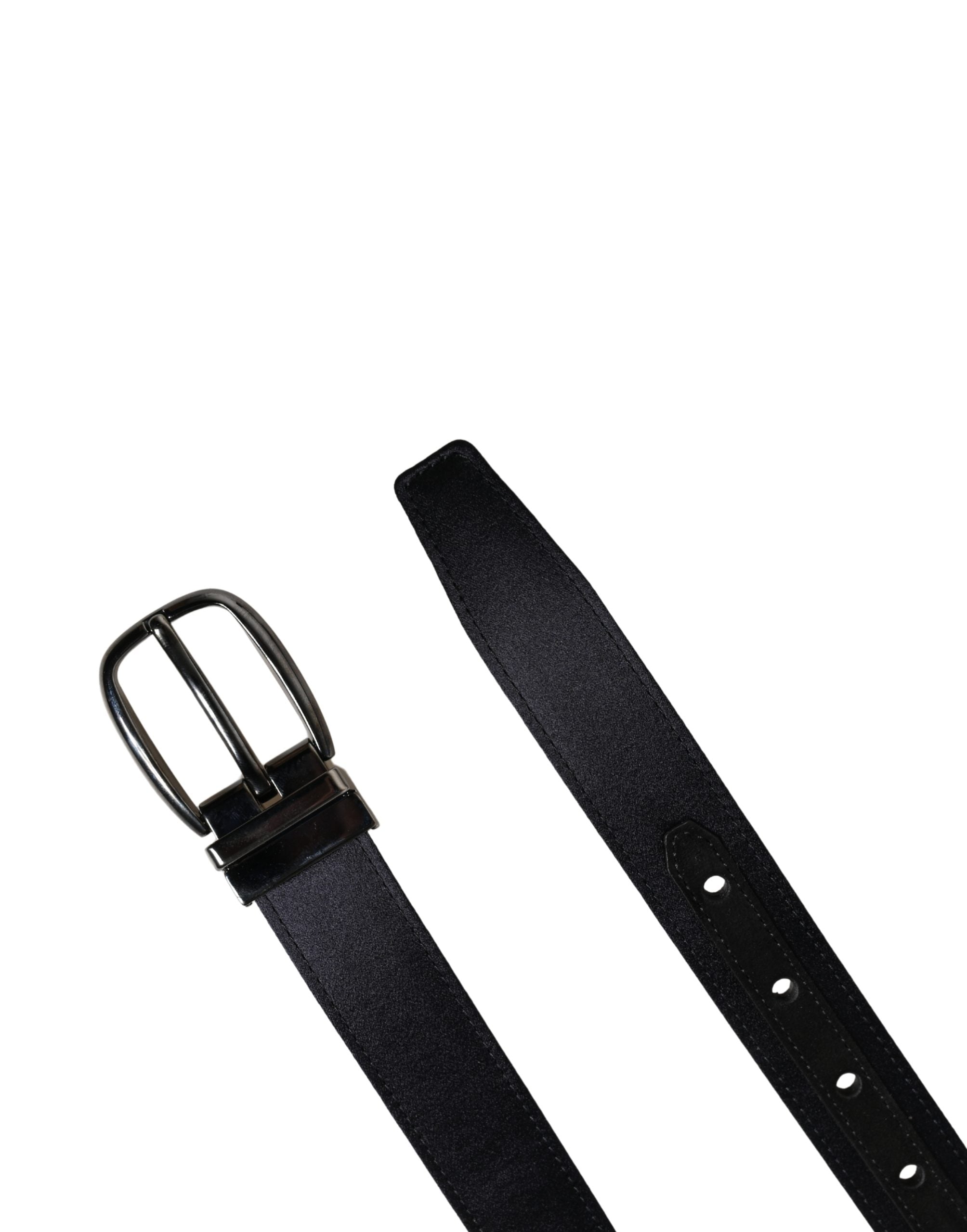 Men Black Classic Viscose Metal Buckle Belt