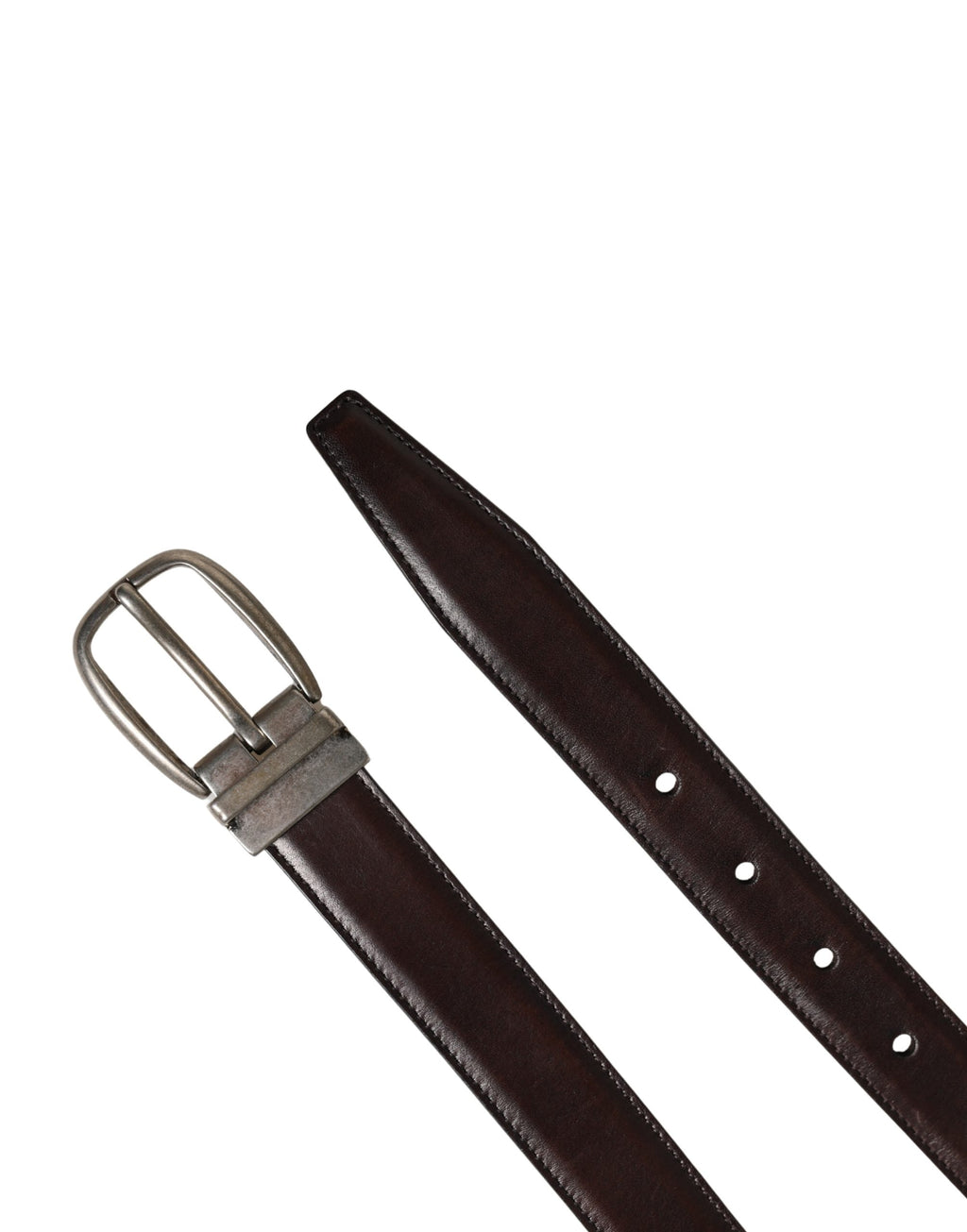 Men Brown Classic Leather Metal Buckle Belt