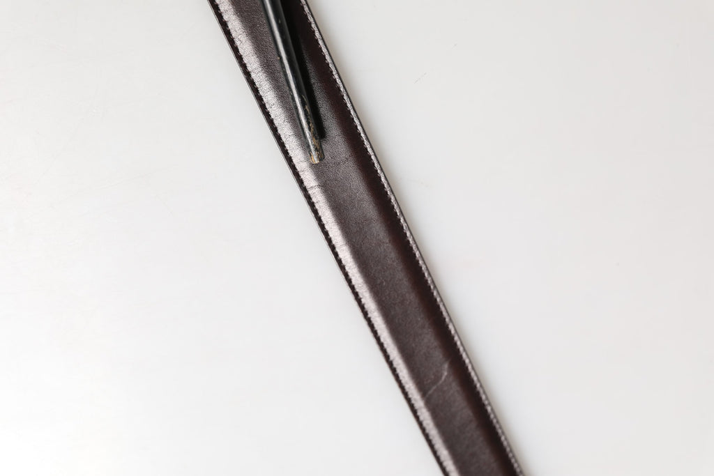 Men Brown Classic Leather Metal Buckle Belt