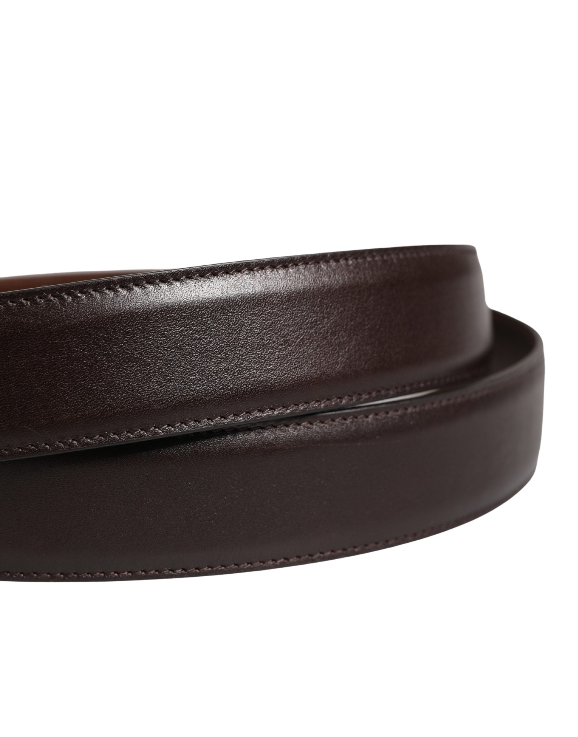 Men Brown Classic Leather Metal Buckle Belt