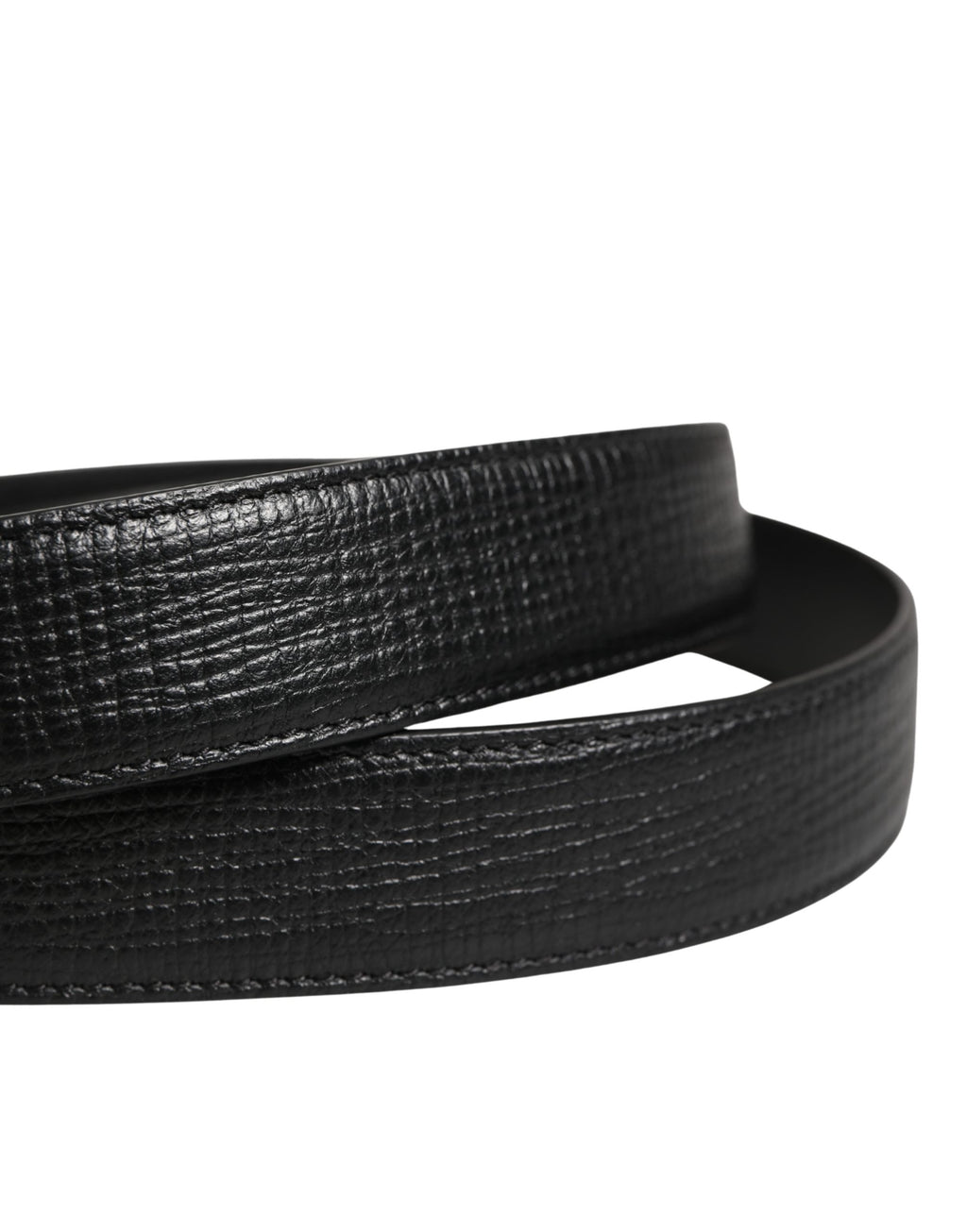 Men Black Classic Leather Metal Buckle Belt