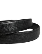 Men Black Classic Leather Metal Buckle Belt