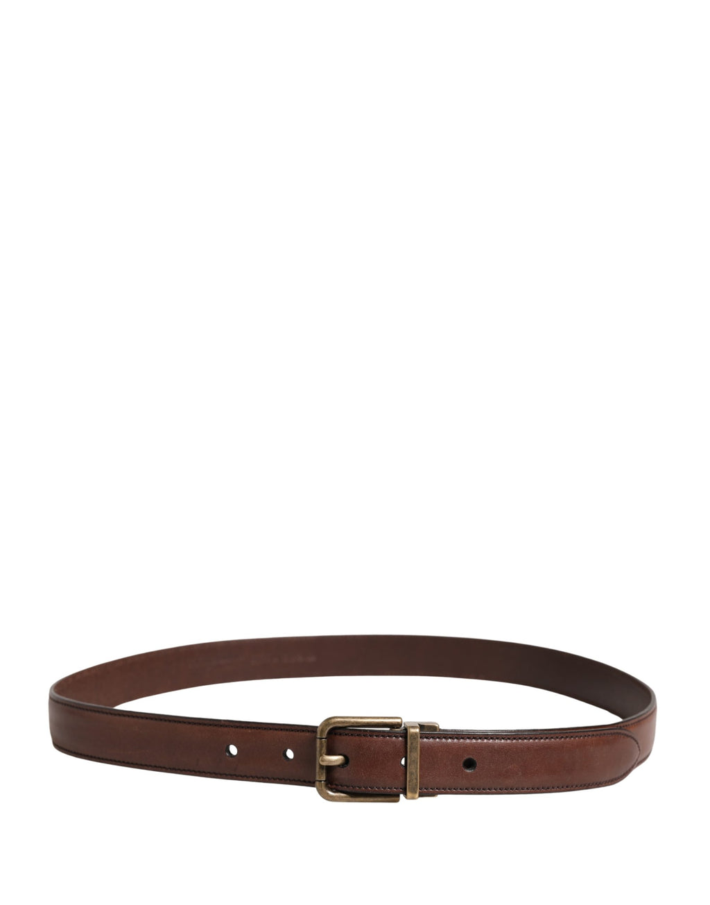 Men Brown Classic Leather Metal Buckle Belt