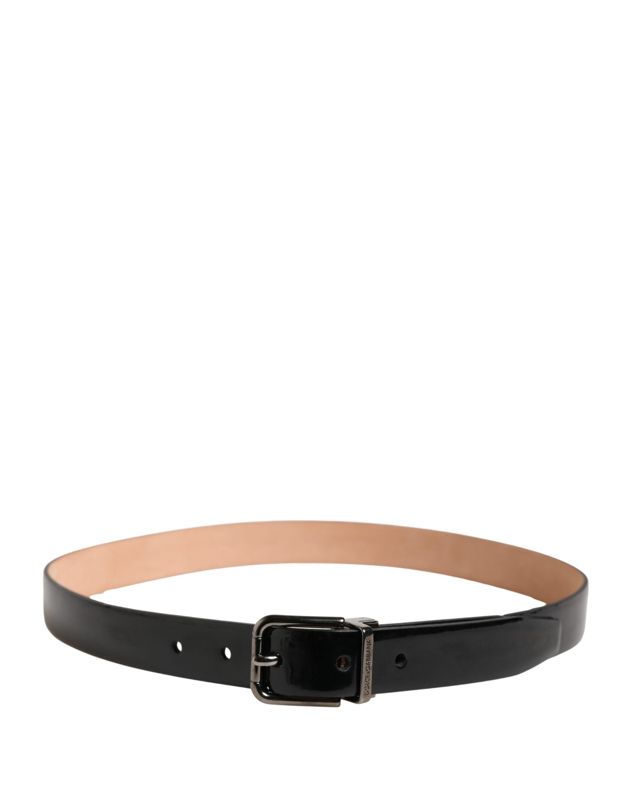 Men Black Classic Leather Metal Buckle Belt