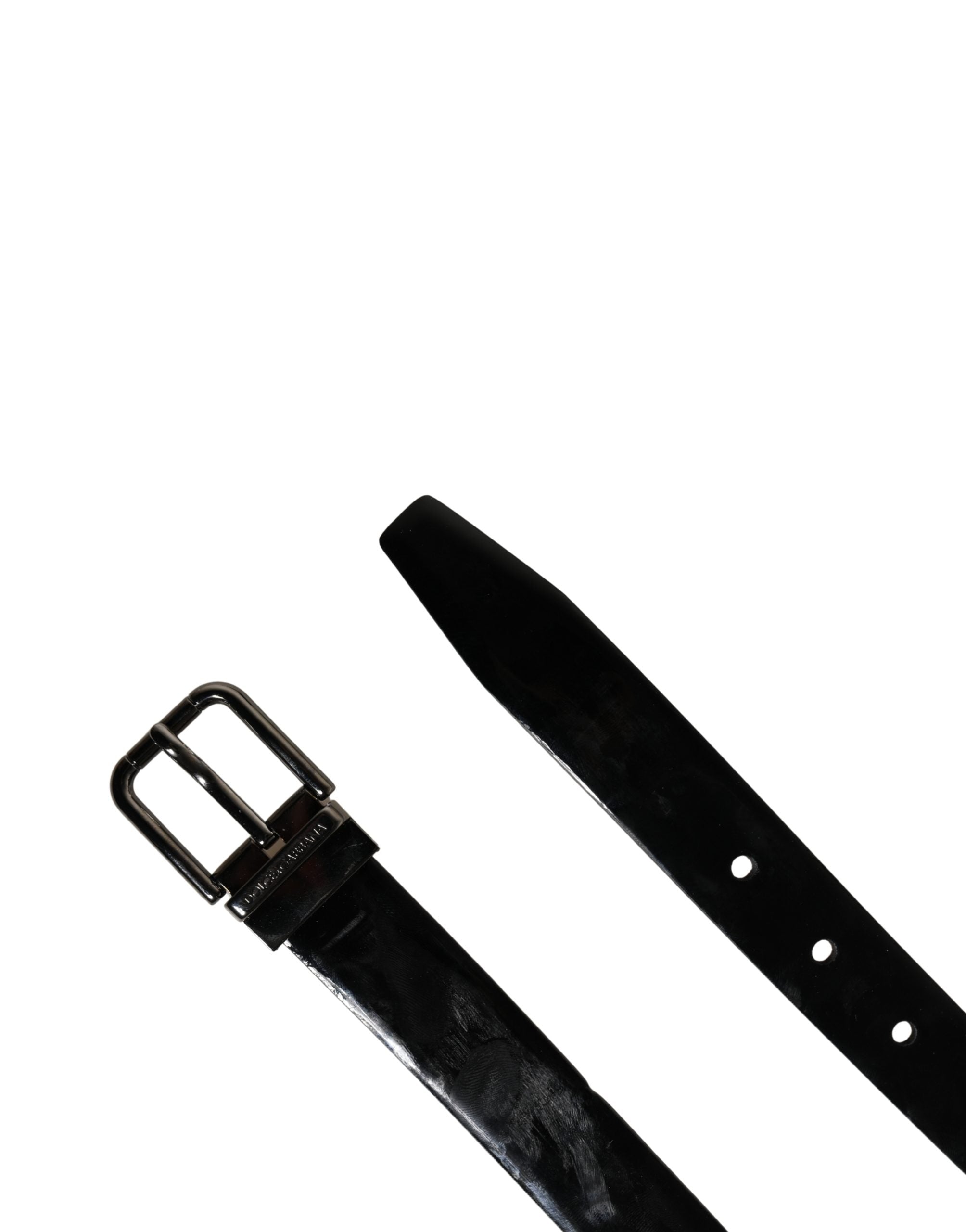 Men Black Classic Leather Metal Buckle Belt